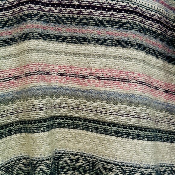 J Jill Pullover Sweater Hoodie Stripes Cozy Knit Cotton Blend Women's Small Tall - Picture 5 of 7